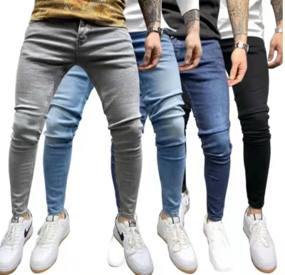 Pantaloni jeans skinny casual Pantaloni denim classici Jeans elasticizzati lavati da uomo