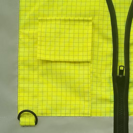 Logo personalizzato riflettente Fr Antistatico Classe 2 Alta visibilità Gilet di sicurezza per il traffico all'ingrosso in fabbrica Gilet di sicurezza riflettente giallo